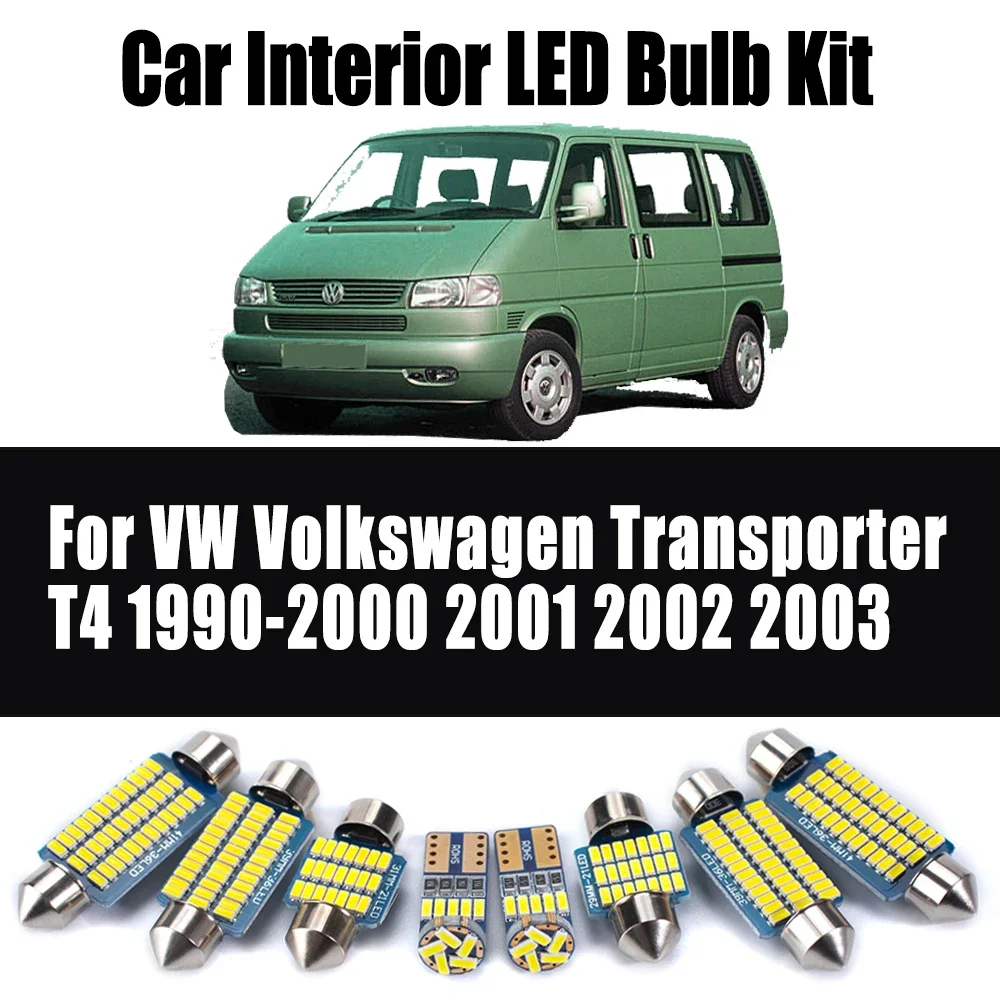 

14 шт. светодиодный купольный светильник для внутренней двери для VW Volkswagen Transporter T4 1990-2000 2001 2002 2003 Canbus, набор потолочных ламп для багажника автомобиля