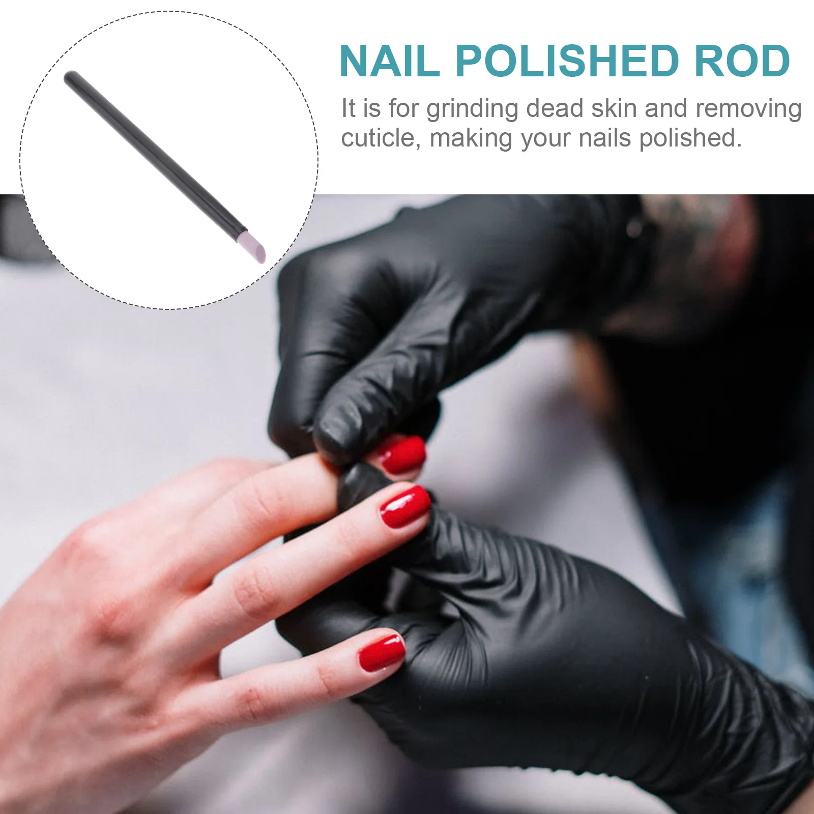 

2pcs Polished Rod Cuticle Pusher Dead Skin Remover Manicure Tools Repeated Use Gentle Surface Nail Care Tool Professional
