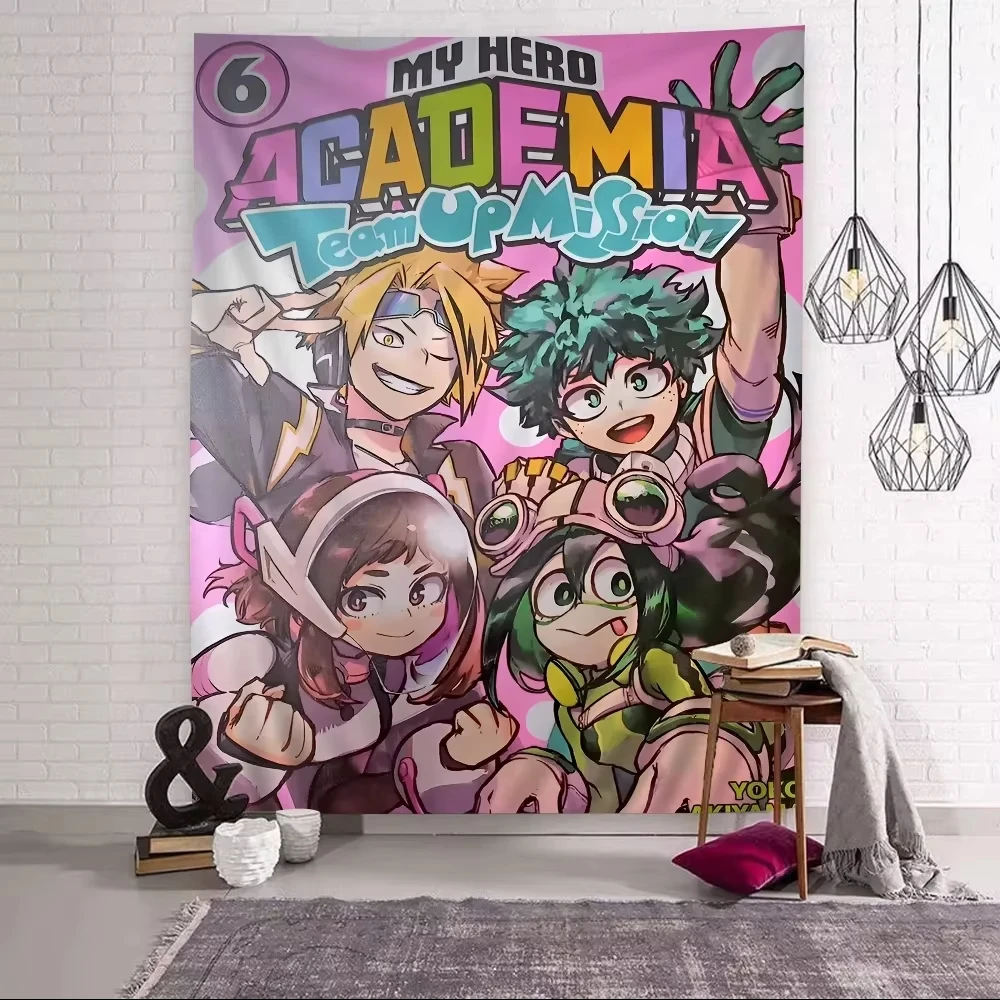 VIKAMA My Hero Academia Anime Tapestry, Magazine Cover Polyester Wall Hanging, Anime-Themed Home Wall Decor