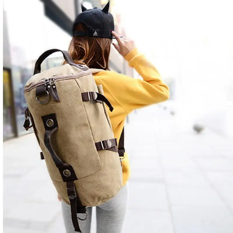 LKEEP New Luxury Vintage Canvas Backpacks For Men Oil Wax Canvas Leather Travel Backpack Large Waterproof Daypacks Retro Bagpack