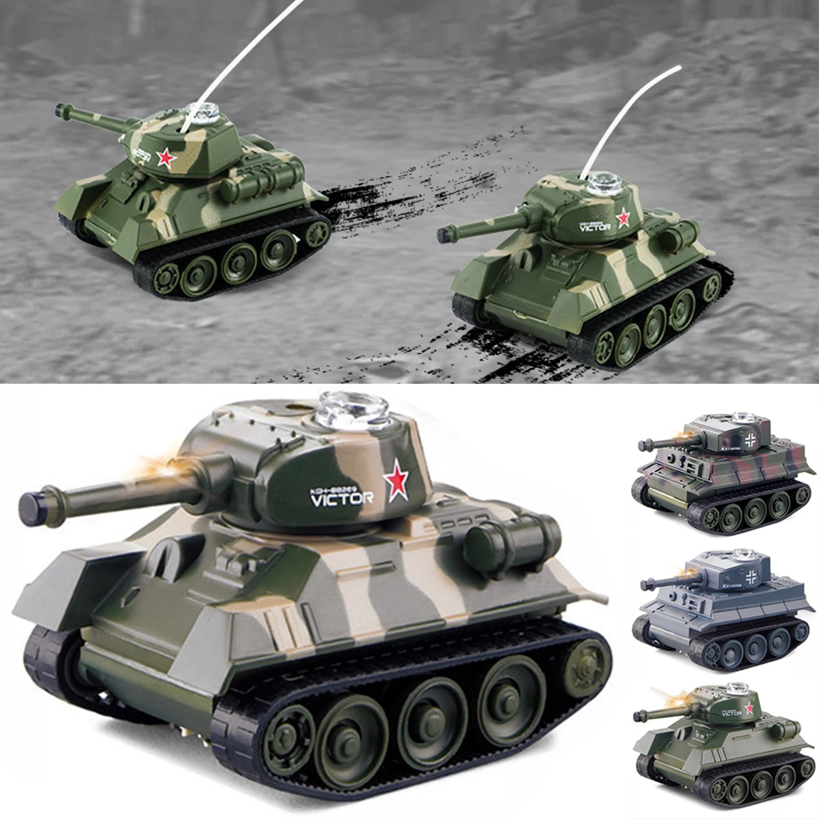 Mini RC-Tank With Remote Control 360 Degree Rotating Turret Armys Battling Tank Toy For Kids For Kids Children