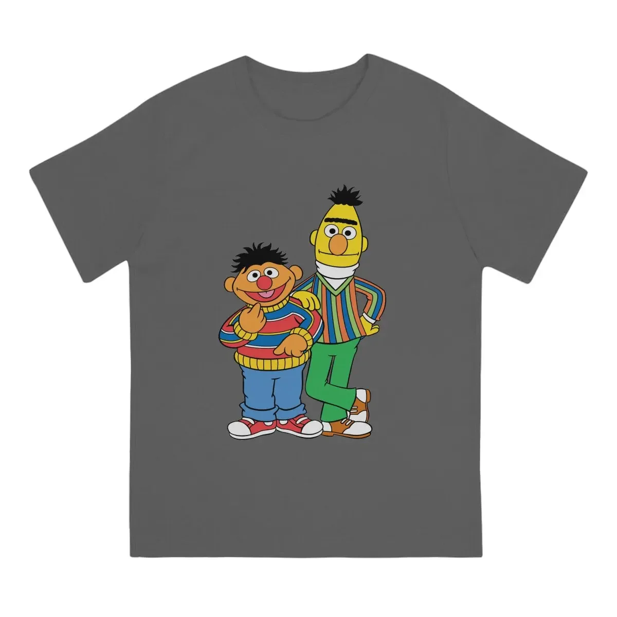 Sesame 80s TV Series Short Sleeve Tees Printed Clothing Leisure Friends T-Shirt Men Round Neck 100% Cotton T Shirts Street