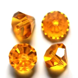AAA 50pcs 8mm Shiny Half Bicone Bead Crystal Glass Loose Spacer Beads Tower Shape for Jewelry Making DIY Bracelet Earring