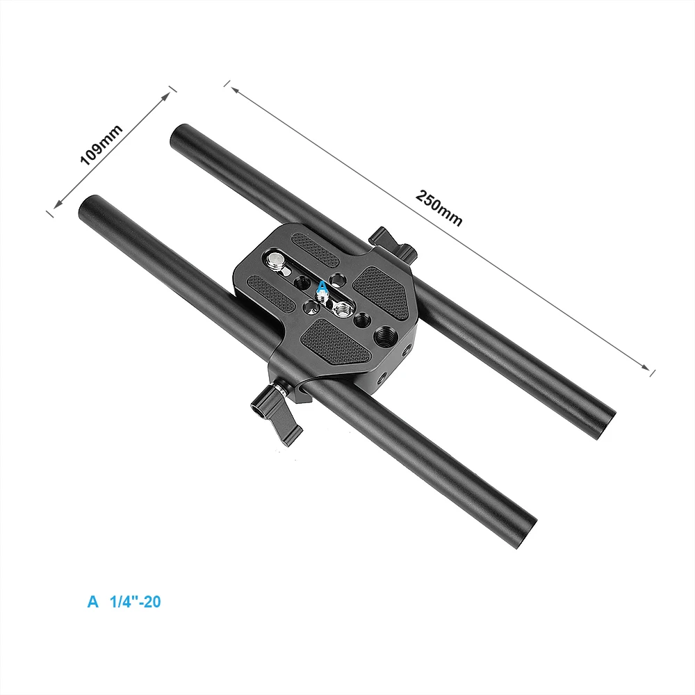 SZRIG Universal Camera Base Plate With Dual 15mm Rod Rail Clamp For Sony FS7 Sony A7 Series Canon C100 C300 C500 Panasonic GH5