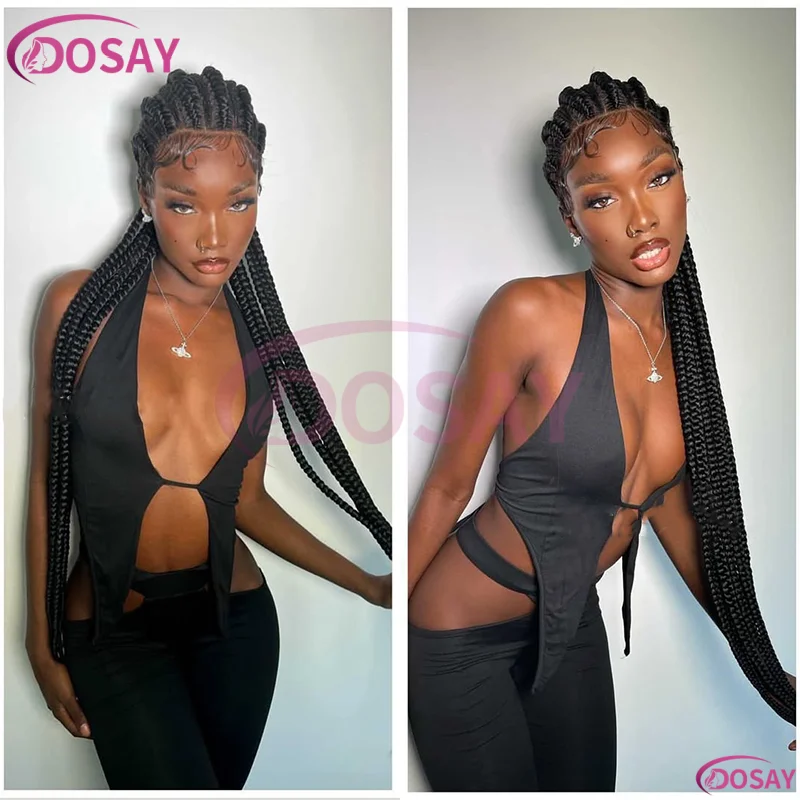 

36 "синтетические косички, плетеные парики, парики спереди, для чернокожих женщин, плетение волос без узлов с волосами ребенка