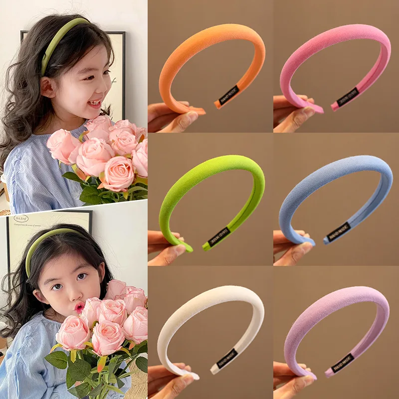 Candy Color Matte Headdress Simple Basic Face-Washing Headband Temperament Hoop Wide Hairband Hair Bundle Kids Hair Accessories