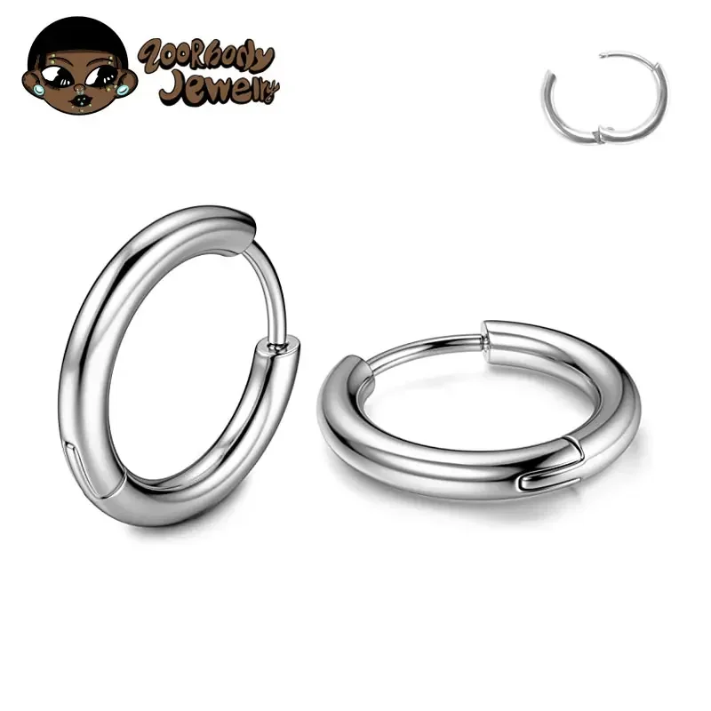 

1 Pair Implant Grade F136 Titanium Minimalist Huggie Hoop Earrings Helix Rook Lobe Conch Simple Hoops Ear Piercing 8/10/12mm