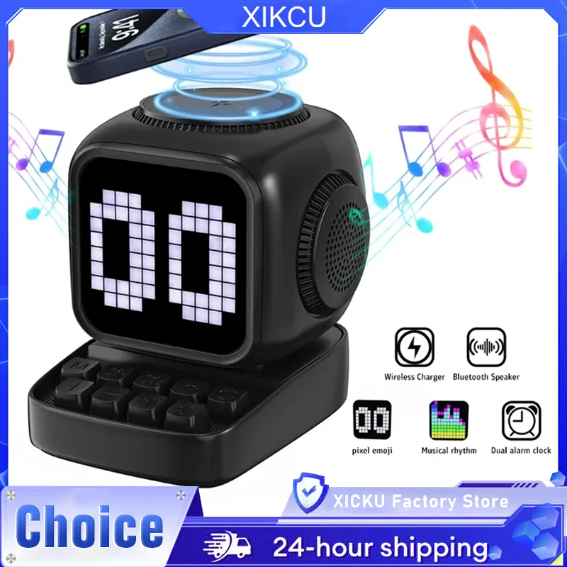 

Bluetooth-колонка, беспроводное магнитное зарядное устройство и настольный декор: мини-часы-будильник в виде компьютера с LED-дисплеем