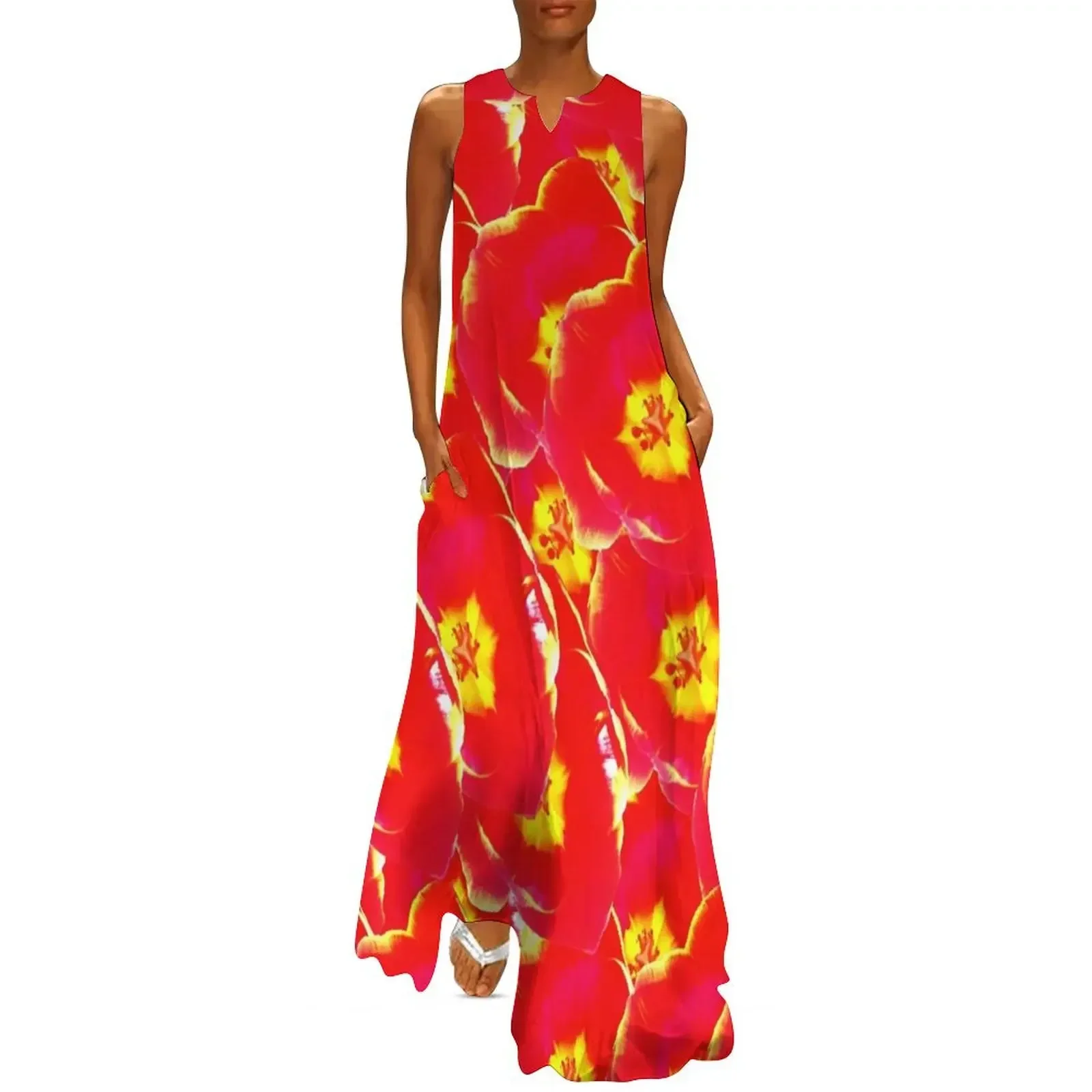 

Tulips Long Dress womens clothing chic and elegant evening dress Dresses for wedding party Party dresses for women Dress