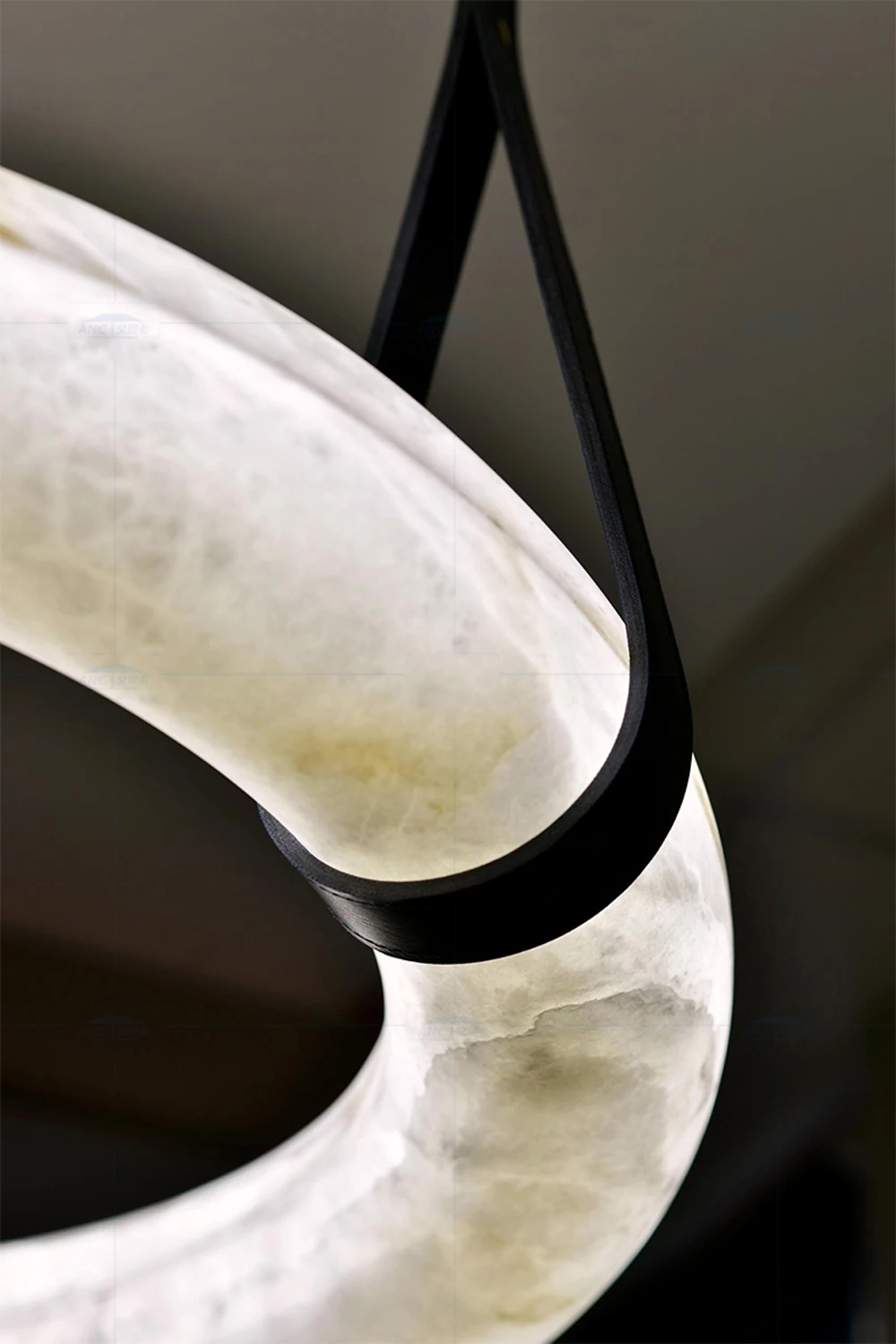 Marble Ring Brown Dark Leather Pendant Lights