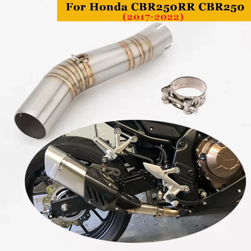 

Exhaust Motorcycle Systems Middle Link Pipe Escape Connection 51mm Muffler Slip On For Honda CBR250RR CBR250 2017-2022