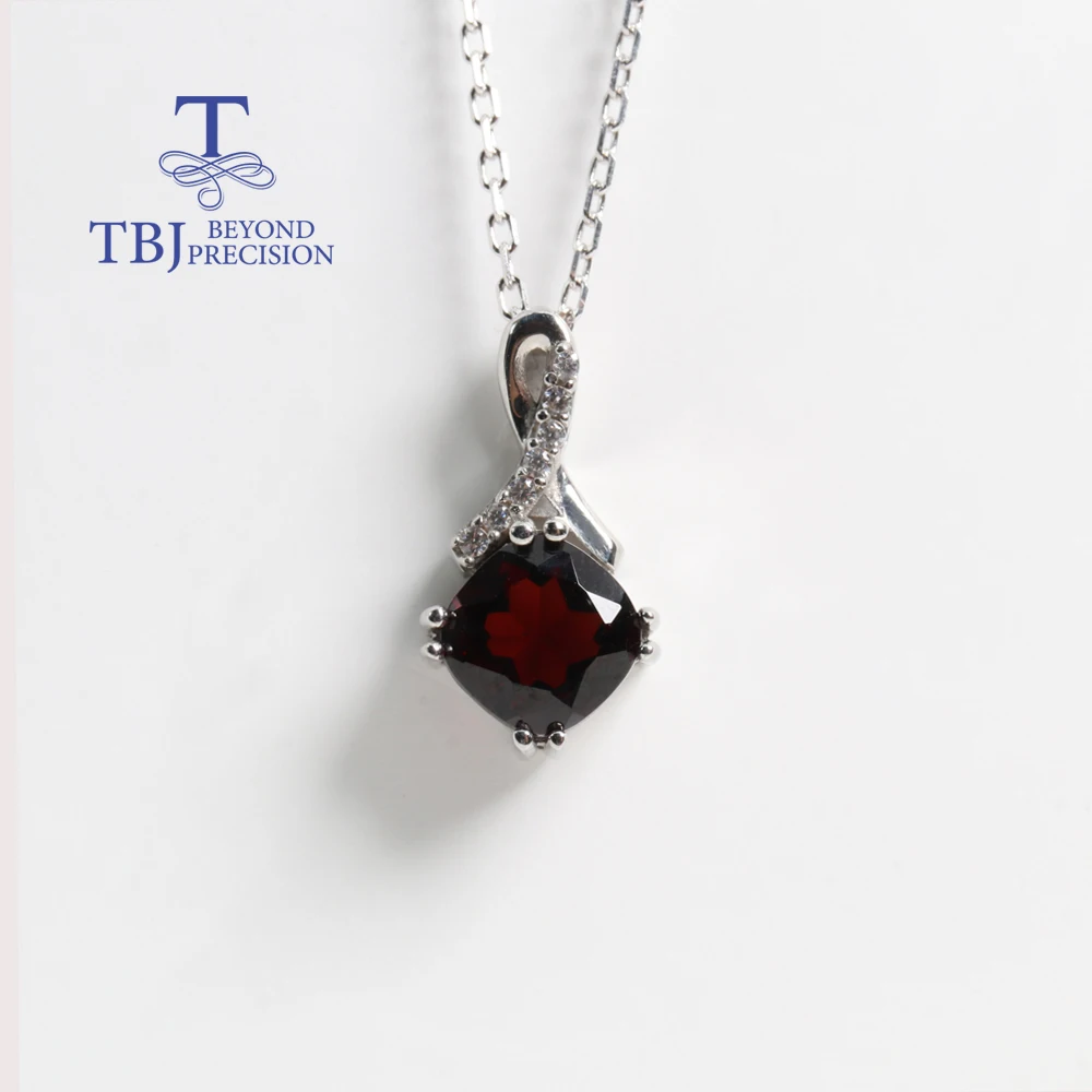 

Simply Elegant S925 Silver Pendant Natural Garnet Gemstone Fashion Lovely Jewelry for Girls Lady Daily Wear Party Birthday Gift