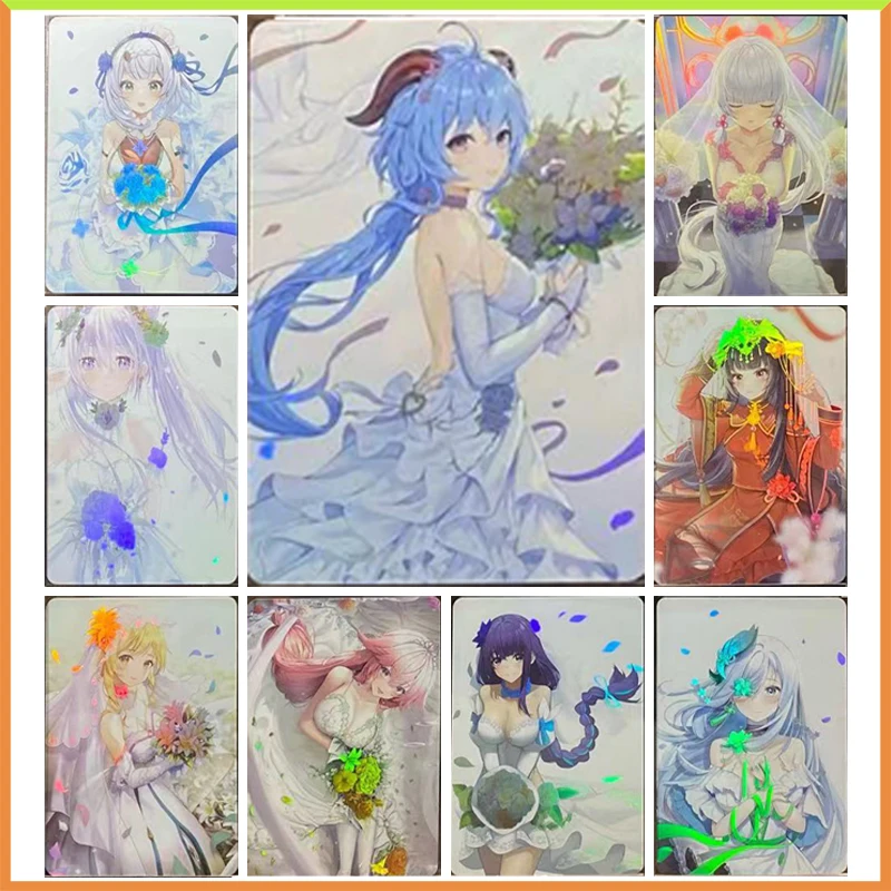 

Anime Goddess Story DIY ACG Tabletop Game Refraction Foil Shenhe Raiden Shogun Toys for boys Collectible Cards Birthday Present