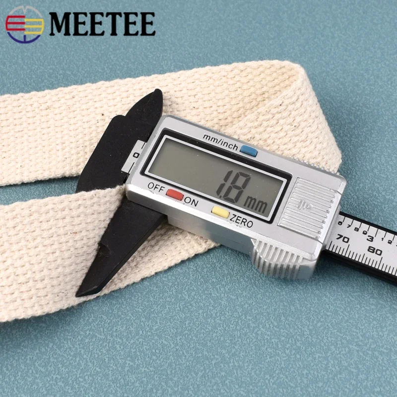 10Meters 10-50mm Cotton Webbing Band 1.8mm Thick Ribbon Bag Strap Backpack Bias Tape Clothes Belt Binding Sewing Accessories