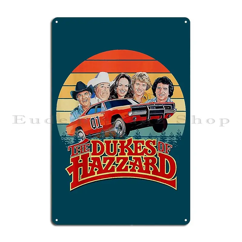 Retro Hazzard Cars Vintage Design Art The Dukes Music Season Metal Plaque Poster Printing Wall Plaque Wall Decor Tin Sign Poster