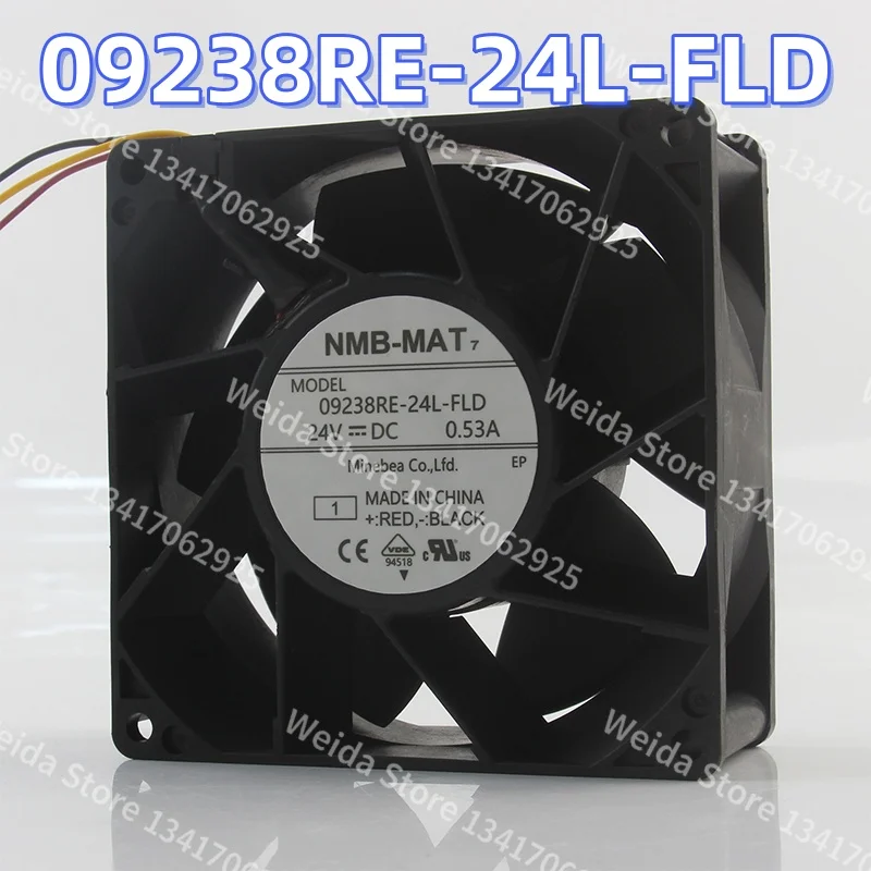 

9CM Cooling Fan Original NMB 12V 48V 3-wire DC 24V 0.53A AC EC 9038 09238RE-24L-FLD 90X90X38MM Frequency Converter High Airflow