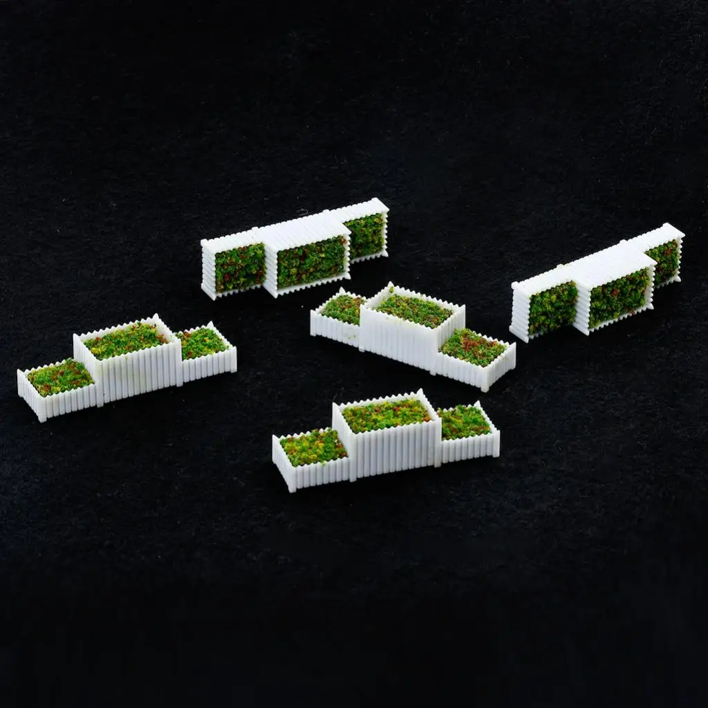 5Pcs Z :200 Flower Beds Plant Model Set for Building Layout Diorama