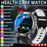 New ECG+PPG Smart Watch Men One-click Micro-physical Examination Uric Acid Lipid Blood Pressure Sport Health NFC Smartwatch IOS