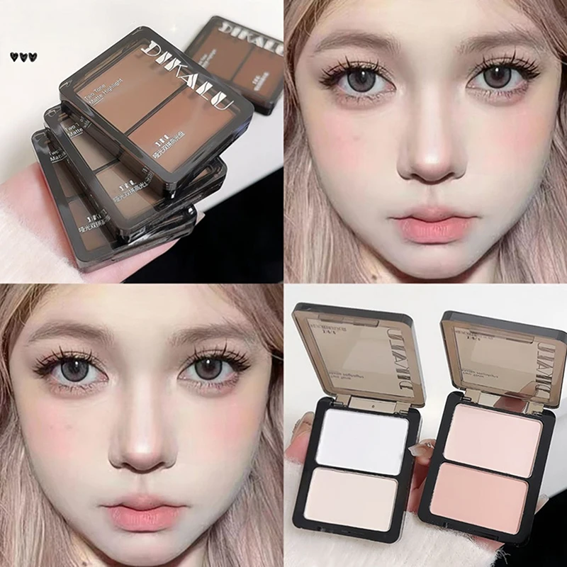 DIKALU パレット 3D フェイシャル ブロンザー 化粧品 フェイス シェーディング パウダー ツートーン 長持ち マット ノーズ シャドウ メイクアップ コスメ