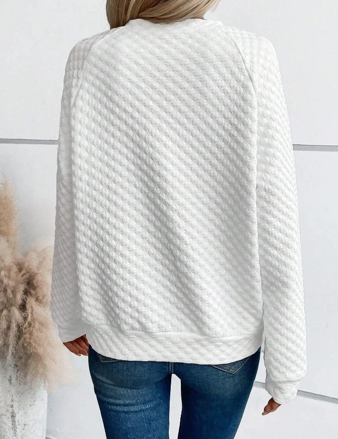 Solid Color Deep V-Neck Spliced Women's Sweatshirts Loose Casual Long Sleeve Sweatshirts Women Autumn Clothes Woman 2024