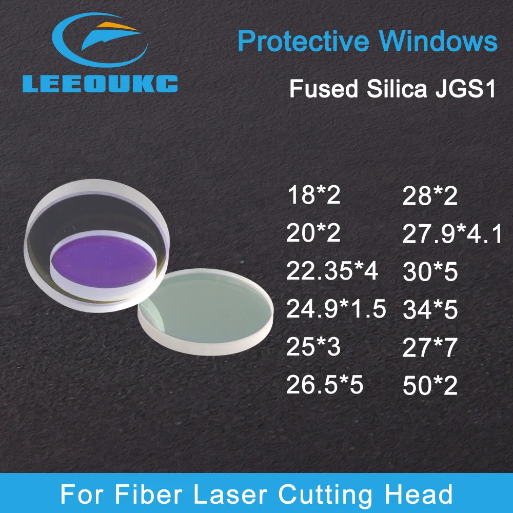 

LEEOUKC 20Pcs/Lot Laser Protection Window Lens Protective Windows/Mirrors 37*7mm 24.9*1.5 For Raytools Pr Cutting Head