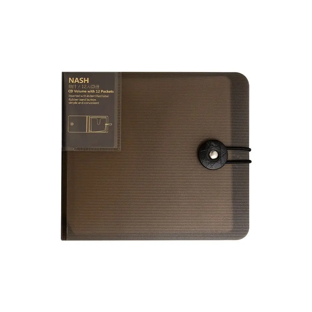 

Portable Transparent CD Storage Case Album Box With Buckle DVD Holder Plastic 12 Pockets CD Sleeve For Collect
