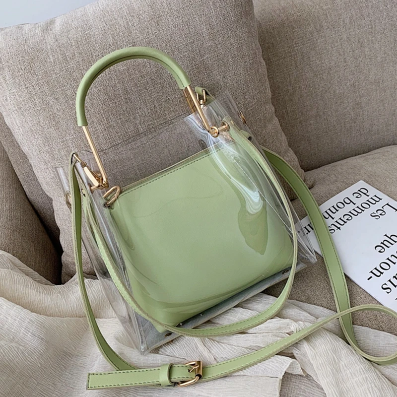 

Women Bag Summer New Korean Fashion Versatile Casual One Shoulder Bags Solid Transparent Jelly Large Capacity Crossbody Bag