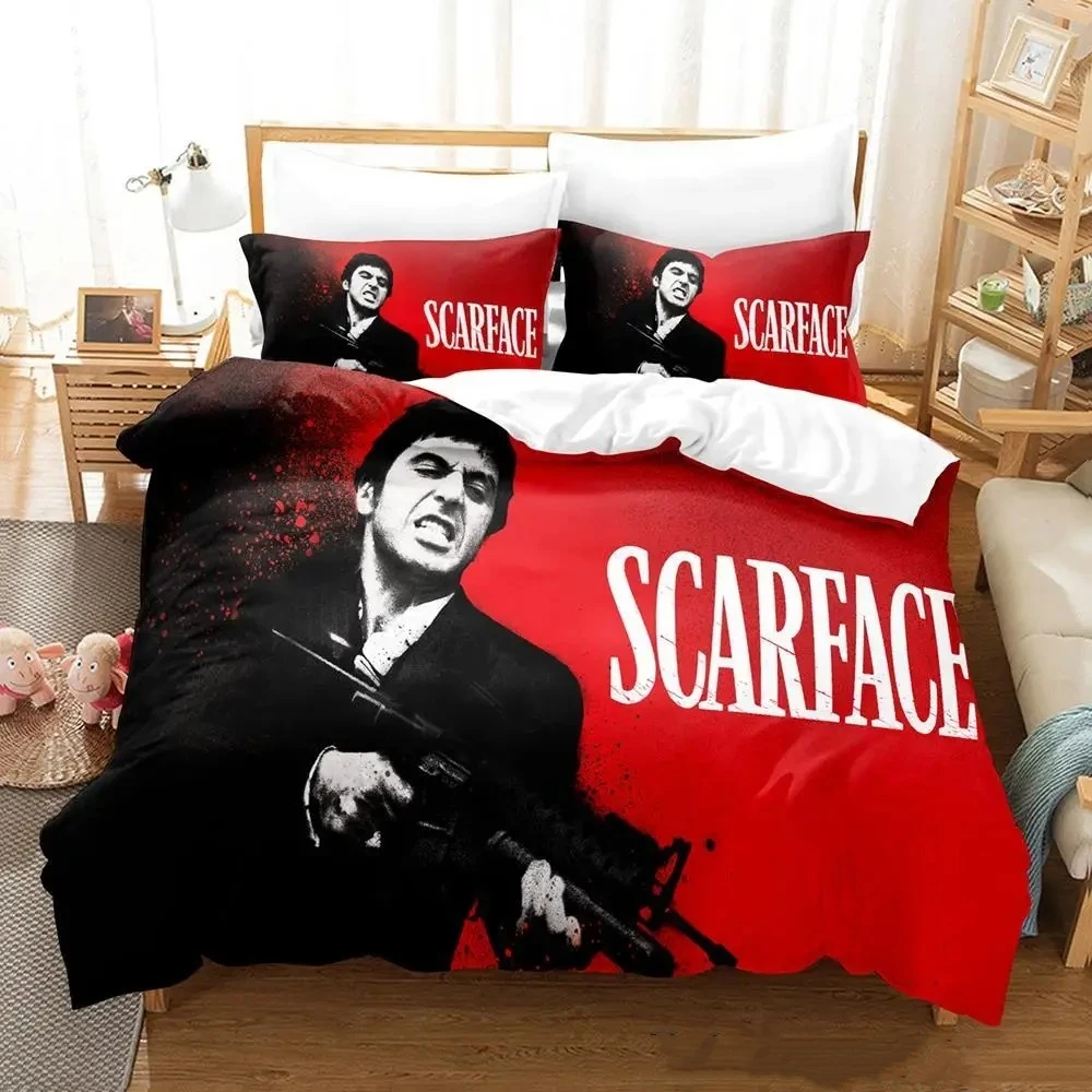 

2025 SCARFACE MOVIE Bedding Set Single Twin Full Queen King Size Bed Set Adult Kid Bedroom Duvetcover Sets Anime