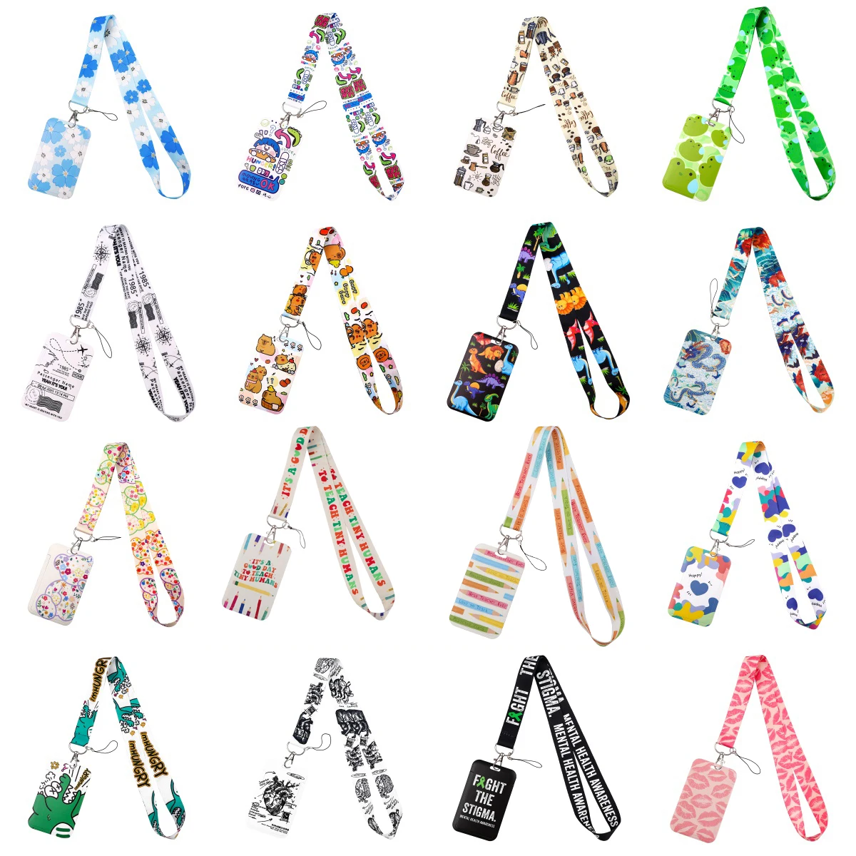 Cartoon Credential Holder Halloween Keychain Neck Strap Lanyards For Pass Card Credit Card Holder Keyring Accessories