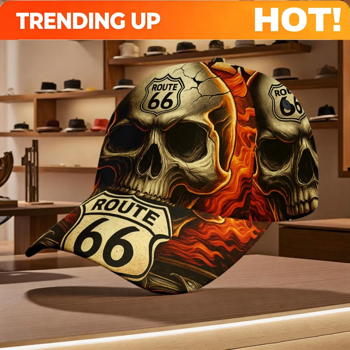 Customization 1pc With Skull Route 66 Legends Women'S Long Hoodie Streetwear Retro Style Round Neck Short Sleeve Slight Stretch