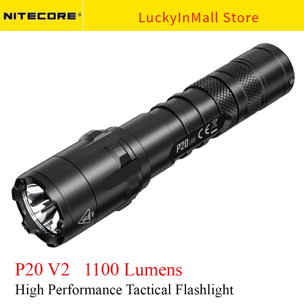 

Nitecore P20 v2 Tactical LED Flashlight USB port Rechargeable 18650 Battery Outdoor Hunting Law Enforcement Waterproof EDC Torch