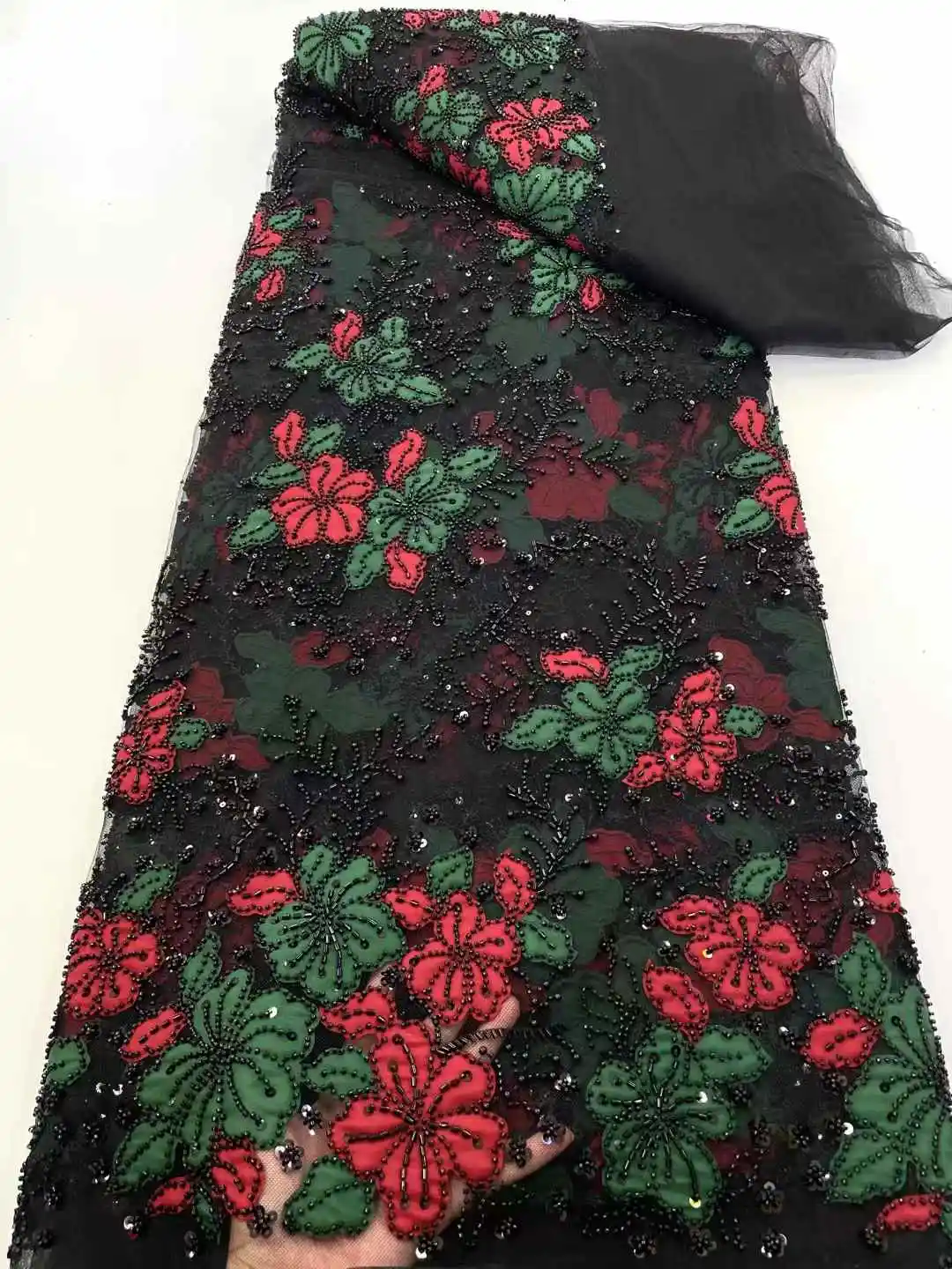 2025 الأفريقي الفرنسي اليدوية مطرز أقمشة الدانتيل الخياطة الترتر التطريز نيجيريا صافي نسيج الدانتيل للنساء الزفاف ، WS