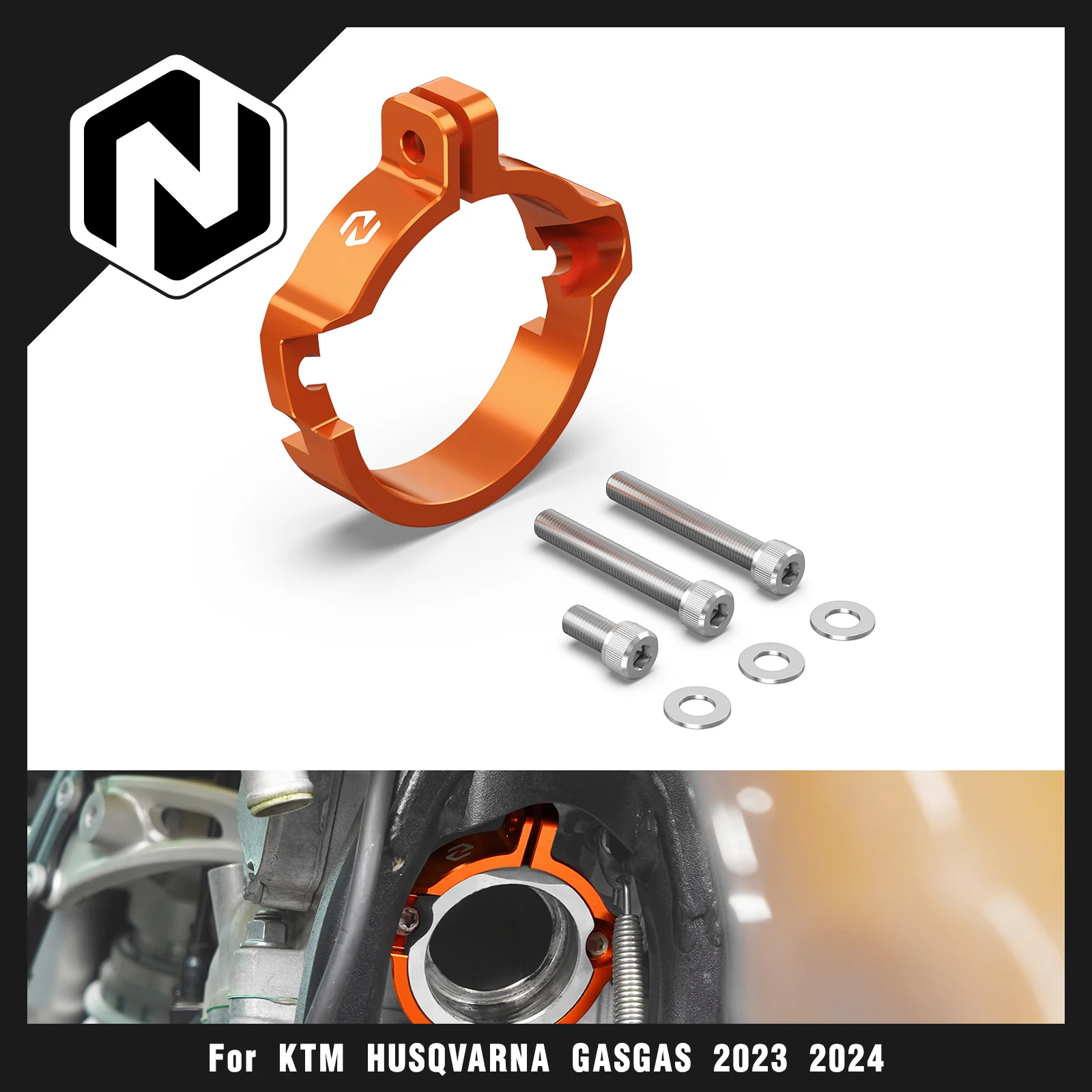 

NICECNC For GasGas EC 300 EC 250 MC 250 EX 300 EX250 EC EX MC 250 300 2024 Exhaust Flange Clamp Guard Cover Protector Motorcycle