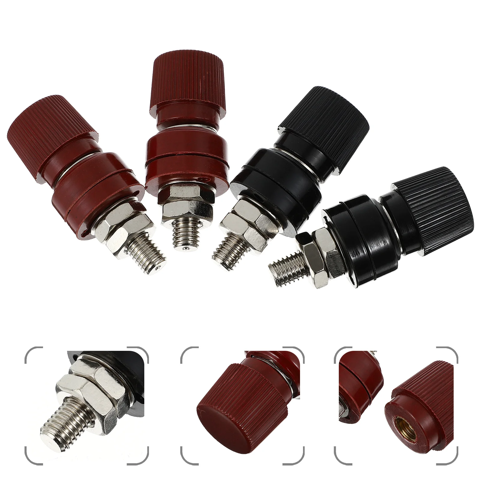 4 Pcs Generator Terminal Batteries Post Marine Kit Wire Gasoline Nickel-plated Copper Core Power Connector Adapter