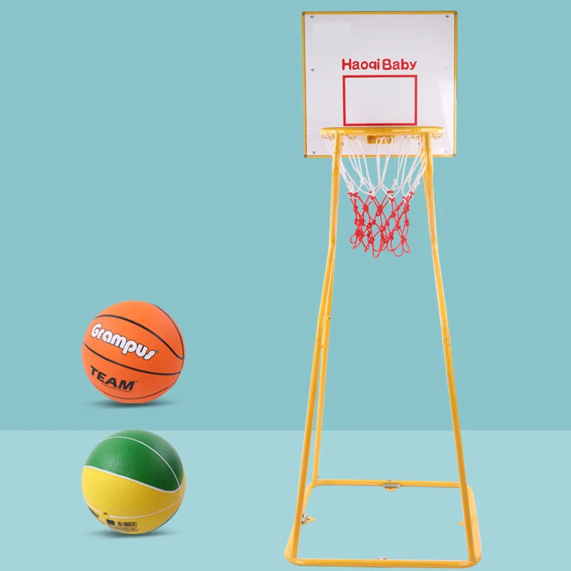 Supporto da calcio in plastica mobile per interni Telaio per giocattoli Asta in acciaio Supporto per canestro da basket regolabile Supporto da tiro per bambini Giocattolo per bambini