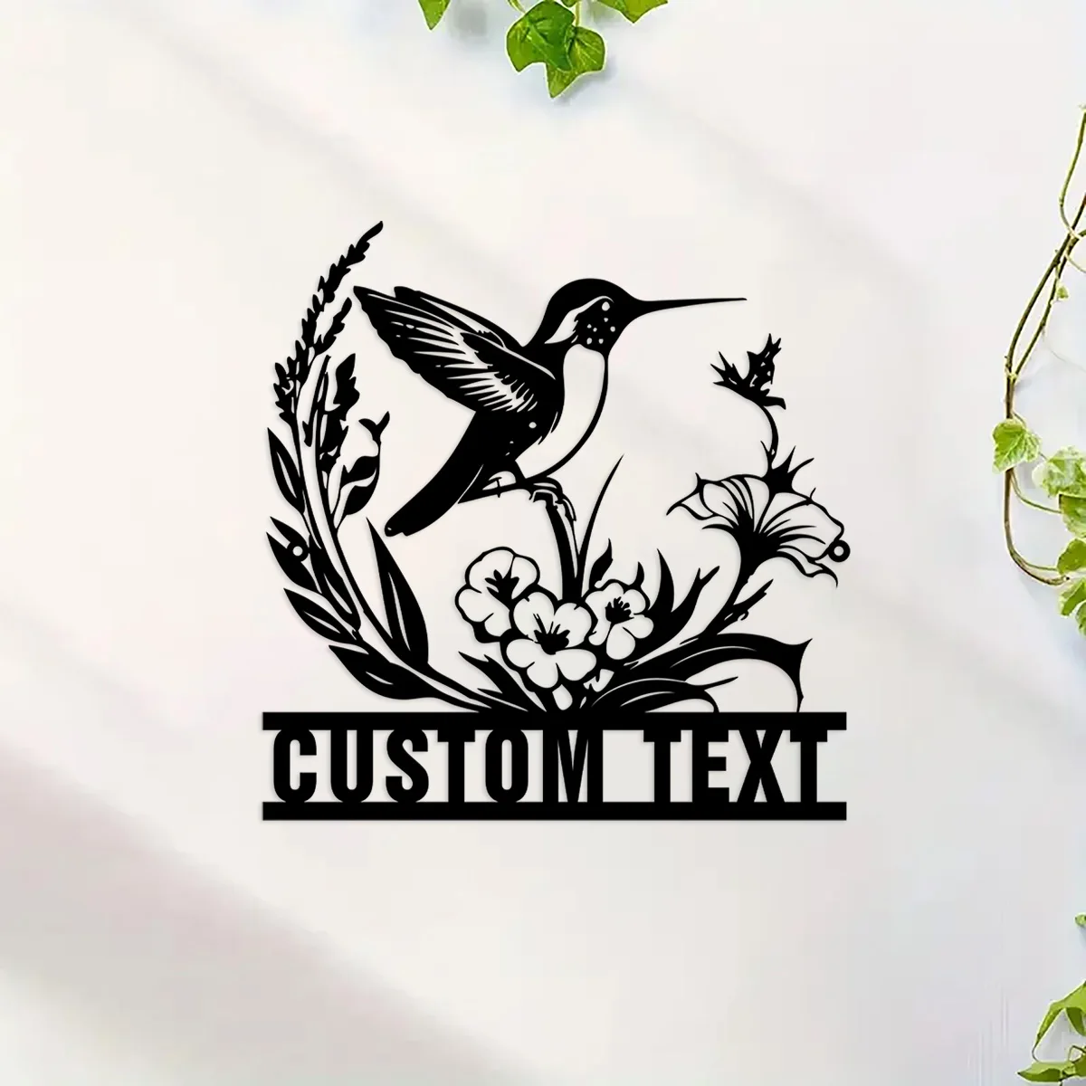 Hummingbird & Flower Leaf Metal Wall Art Outdoor Decor Rust Proof Wall Sculpture Ideal for Kitchen Bathroom Living Room Decor