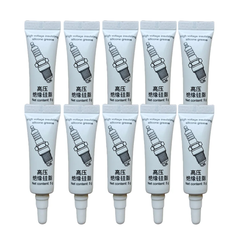 

1-10 шт. автомобильной изоляционной смазки для свечей зажигания, высоковольтной изоляционной силиконовой смазки для катушек зажигания, устойчивой к температуре и коррозии
