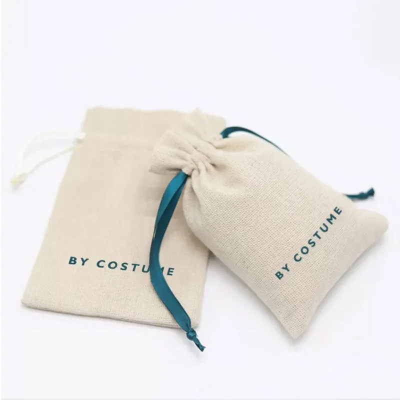 Natural Linen Ribbon Gift Bags 8x11cm 9x12cm 10x15cm 13x17cm 50pcs/Lot Jute Drawstring Dust Sack Jewelry Pouch