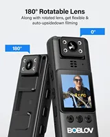 BOBLOV A23 Body Camera 180° Rotatable 1080P Hidden Video Recorder 9H Night Vision Portable Body Worn Camera with Audio