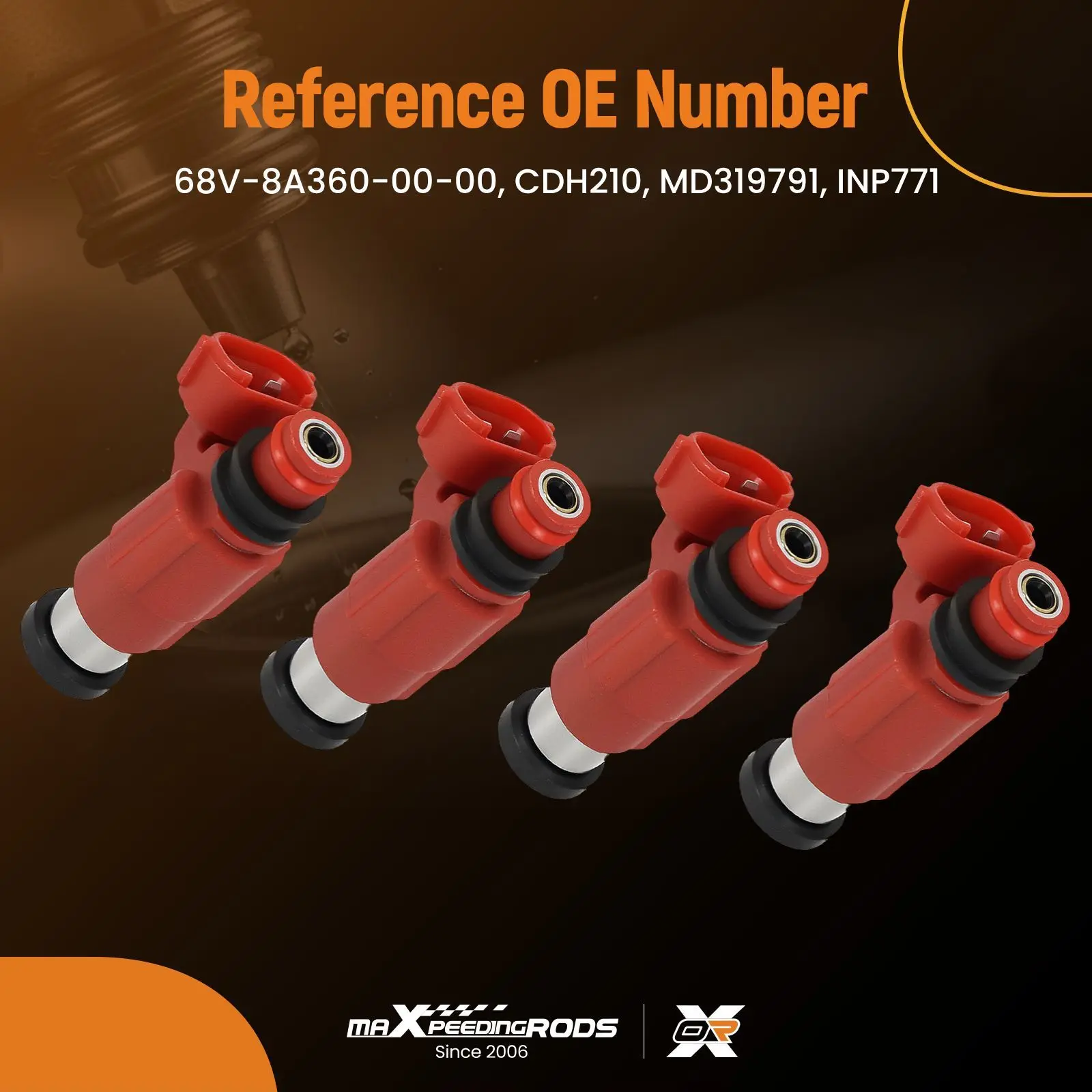 4 Fuel Injectors CDH210 Fit For Yamaha 115 HP Outboard 68V-8A360-00-00 Red New CDH210 MD319791