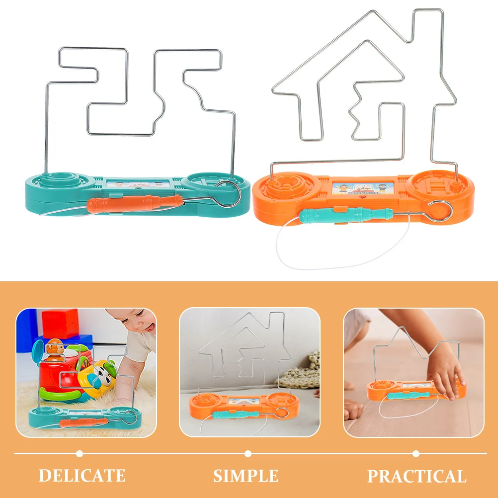 2Set Permainan Labirin Sirkuit Listrik Logam Elektrik Tantangan Labirin Permainan Pengembangan Konsentrasi Merangsang Otak Anak-anak