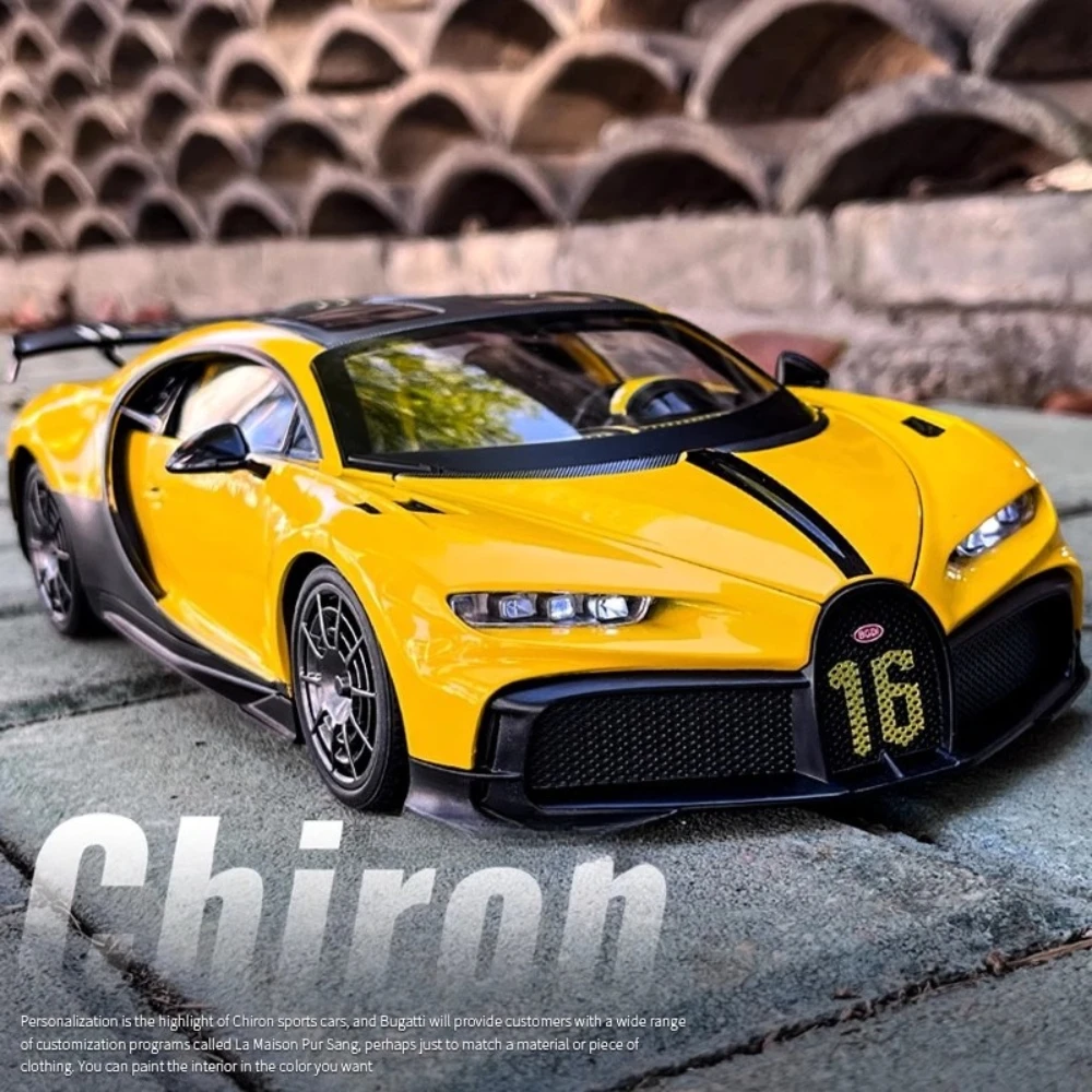 

Большой 1:18 Chiron Pagani Huayra Dinastia, игрушечная модель гоночного автомобиля, литой под давлением металлический звуковой свет, модели транспортных средств, коллекция подарков для мальчиков