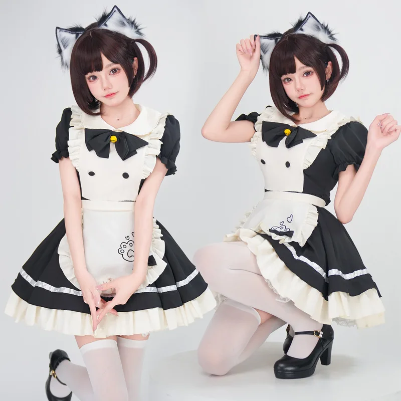

Japanese black and white anime maid costume cosplay cosplay costume Lolita dress