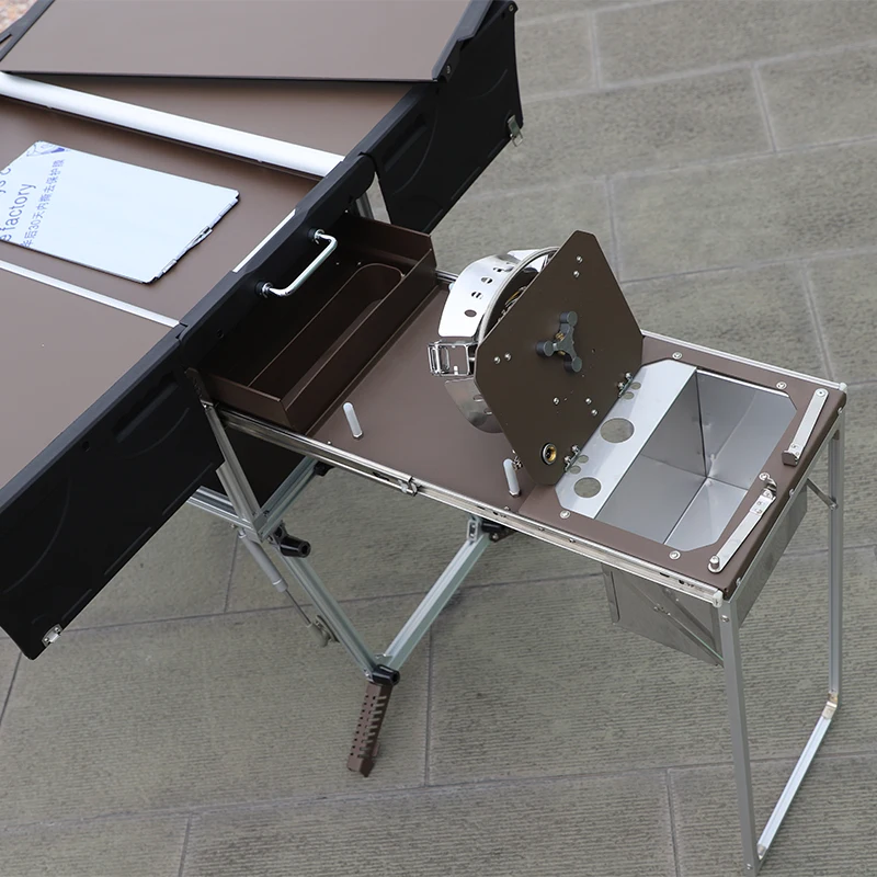 Camp aluminum kitchen and Rv kitchen Bulin C550 Outdoor Equipped Picnic Table Folding Camping Stove Camping Mobile Kitchen