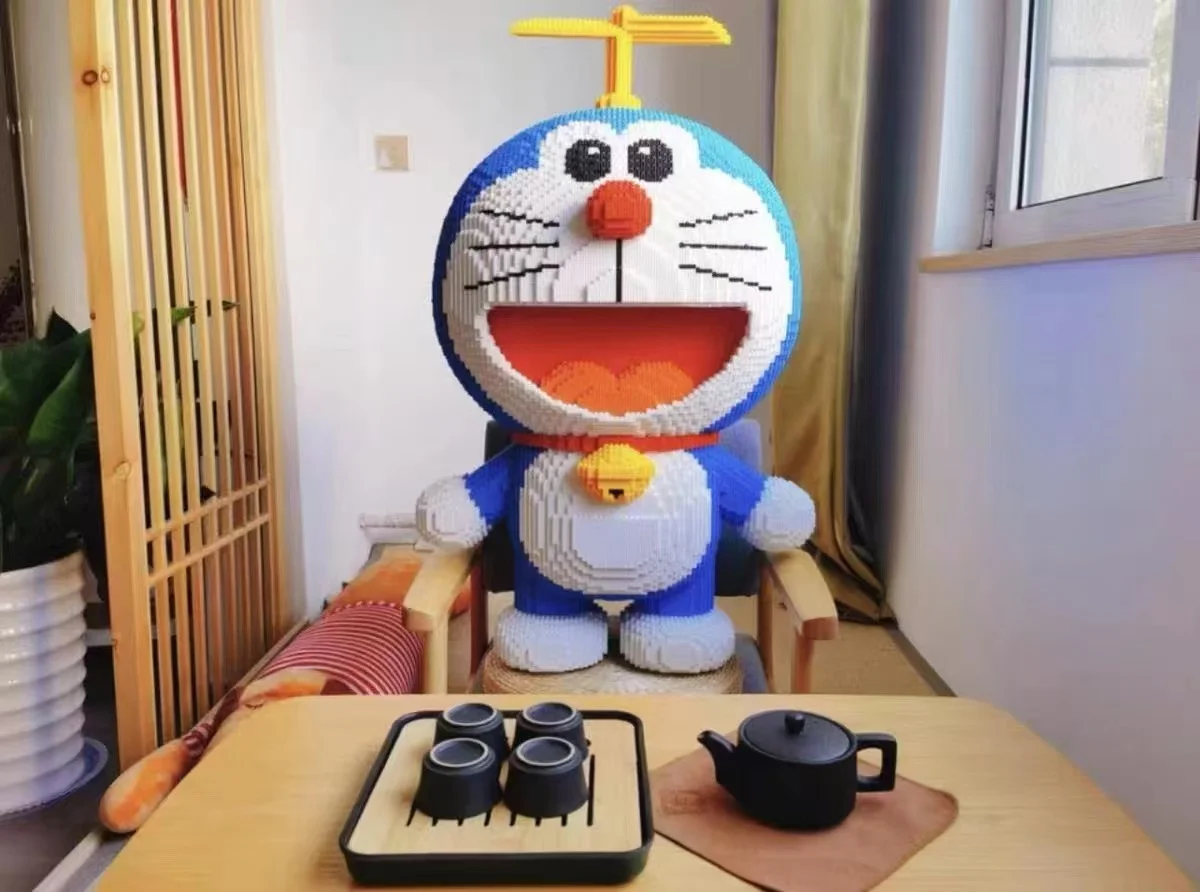 80000 elementów, bardzo trudny i bardzo duży model Doraemona do składania z klocków, trójwymiarowy model puzzle, ozdoba.