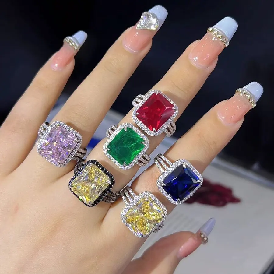 

ARIGAYA стерлингового серебра 925 пробы, большие желтые кольца с кубическим цирконием, женские ювелирные изделия для свадьбы, помолвки и вечеринки