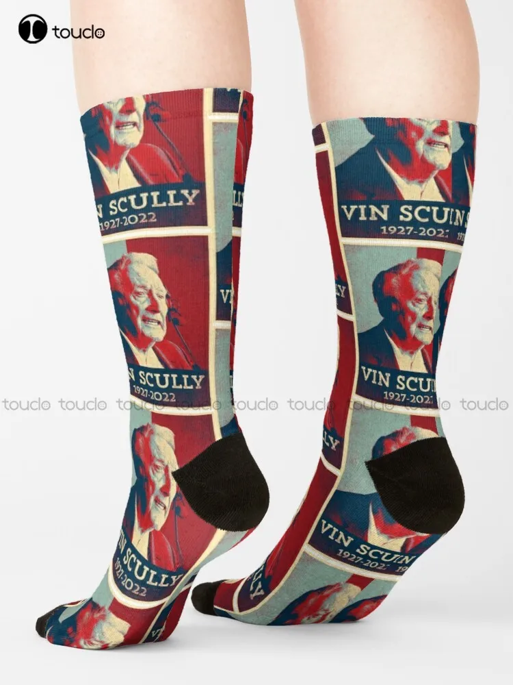 Vin Scully 1927-2022 Socks Sock Boots 360° Digital Print Custom Gift Christmas New Year Gift Creative Funny Socks Halloween New