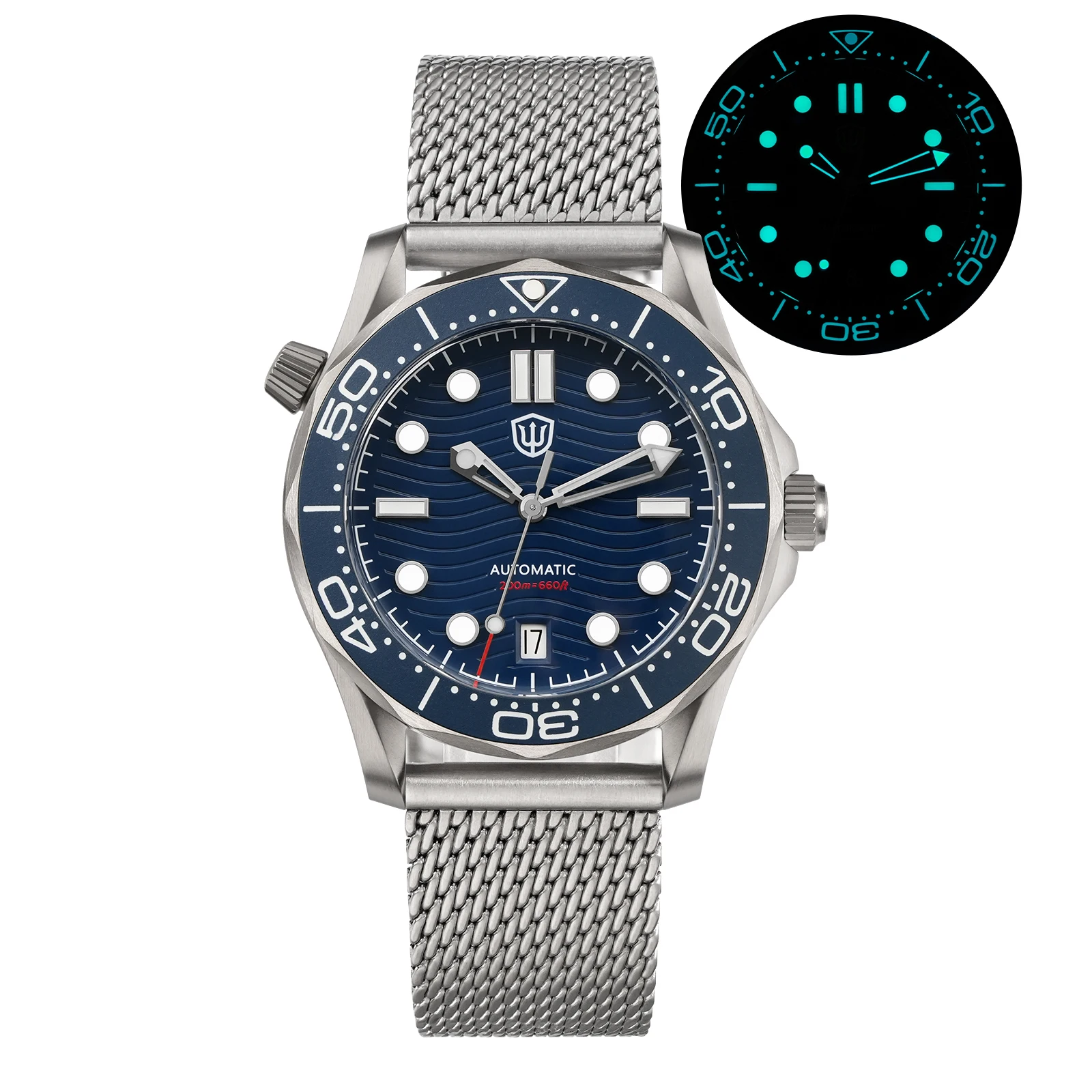 Watchdives WD007 39mm V2 SL3001 Automatische Taucheruhr Titan-Gehäuse Saphirglas 100M Wasserdichtes Ventil Luxus-Herrenuhr – Detail 16