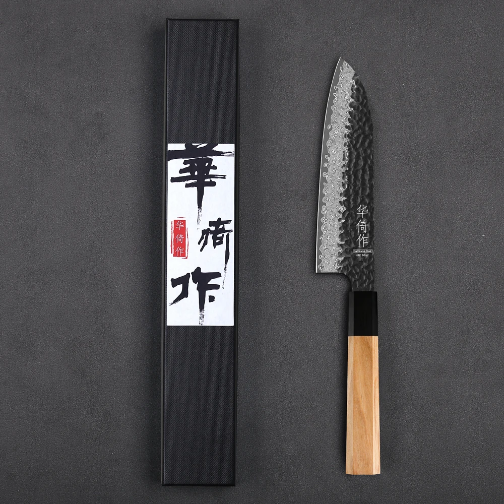 

7" Japanese Handmade Santoku Knife 67 Layer Damascus Steel Professional Kitchen Chef Knives Sharp Slicer Cleaver Cooking Tool