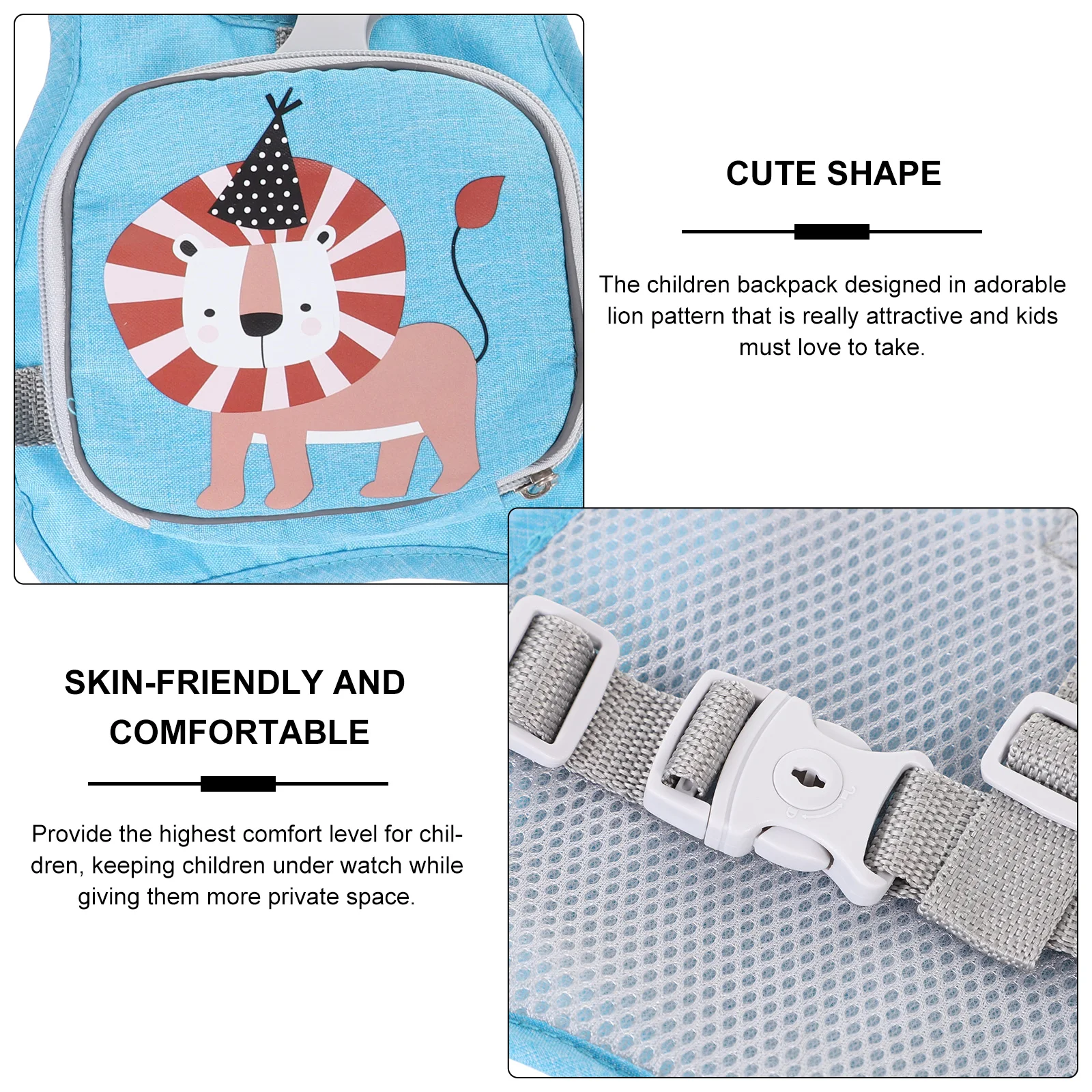 1Set Anti-Verlust-Rucksackleine für Kleinkinder, bezauberndes Löwen-Design, abnehmbares Geschirr mit reflektierendem Sicherheitsgurt, Outdoor-Walking